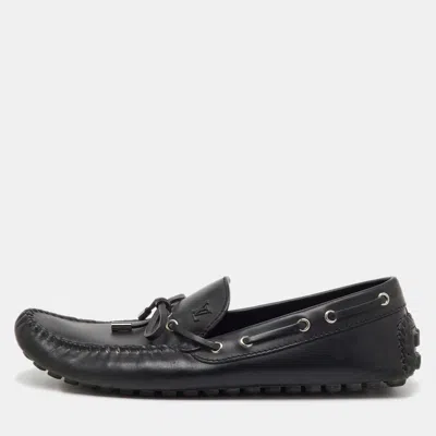 Pre-owned Louis Vuitton Black Leather Gloria Loafers Size 44