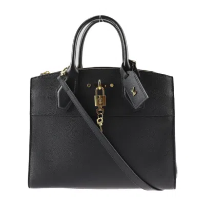 Pre-owned Louis Vuitton Black Leather Handbag Shoulder Bag Tote Bag ()