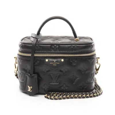 Pre-owned Louis Vuitton Black Leather Handbag Vanity Bag ()