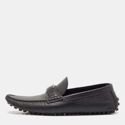 Pre-owned Louis Vuitton Black Leather Hockenheim Loafers Size 43