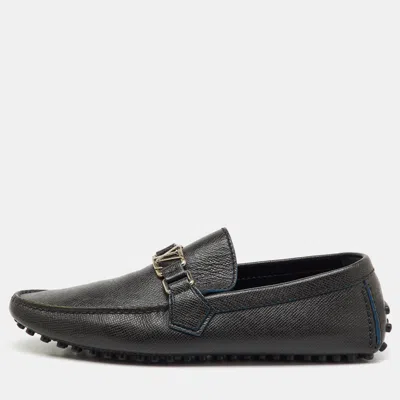 Pre-owned Louis Vuitton Black Leather Hockenheim Slip On Loafers Size 41