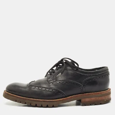 Pre-owned Louis Vuitton Black Leather Lace Up Brogue Wingtip Derby Size 43