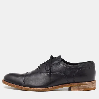 Pre-owned Louis Vuitton Black Leather Lace Up Oxford Size 43