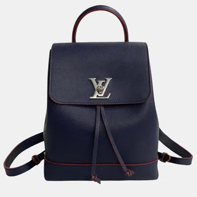Pre-owned Louis Vuitton Black Leather Lockme Backpack