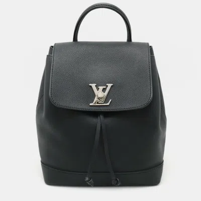 Pre-owned Louis Vuitton Black Leather Lockme Backpack
