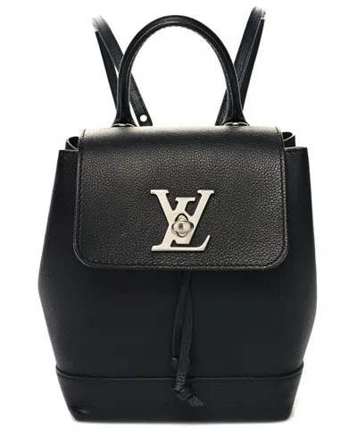 Pre-owned Louis Vuitton Black Leather Lockme Backpack (authentic Pre-loved)