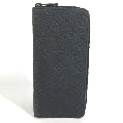 Pre-owned Louis Vuitton Black Leather Long Wallet (bi-fold) ()