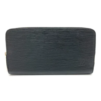 Pre-owned Louis Vuitton Black Leather Long Wallet (bi-fold) ()