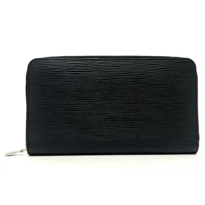 Pre-owned Louis Vuitton Black Leather Long Wallet (bi-fold) ()