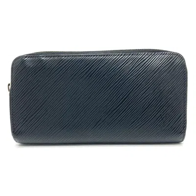 Pre-owned Louis Vuitton Black Leather Long Wallet (bi-fold) ()