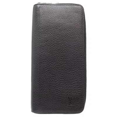Pre-owned Louis Vuitton Black Leather Long Wallet (bi-fold) ()