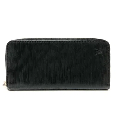 Pre-owned Louis Vuitton Black Leather Long Wallet (bi-fold) ()