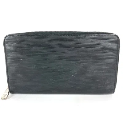 Pre-owned Louis Vuitton Black Leather Long Wallet (bi-fold) ()