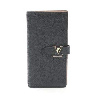 Pre-owned Louis Vuitton Black Leather Long Wallet (bi-fold) ()