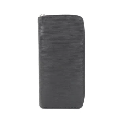 Pre-owned Louis Vuitton Black Leather Long Wallet (bi-fold) ()