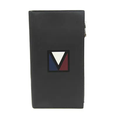 Pre-owned Louis Vuitton Black Leather Long Wallet (bi-fold) ()