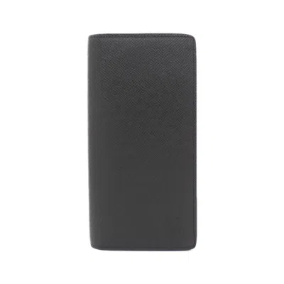 Pre-owned Louis Vuitton Black Leather Long Wallet (bi-fold) ()