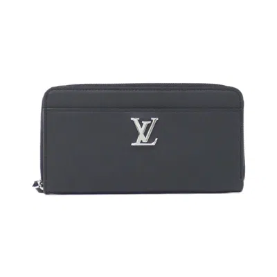 Pre-owned Louis Vuitton Black Leather Long Wallet (bi-fold) ()