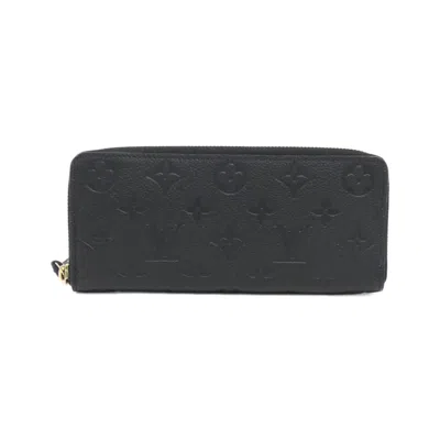Pre-owned Louis Vuitton Black Leather Long Wallet (bi-fold) ()