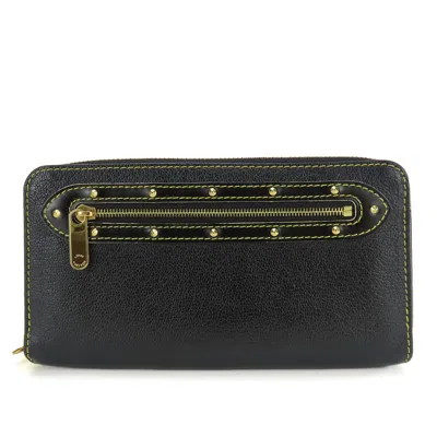 Pre-owned Louis Vuitton Black Leather Long Wallet (bi-fold) ()