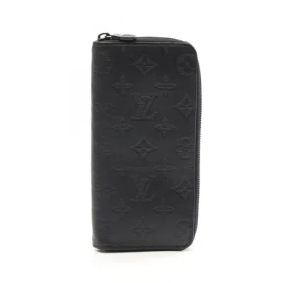 Pre-owned Louis Vuitton Black Leather Long Wallet (bi-fold) ()