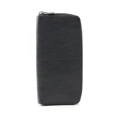 Pre-owned Louis Vuitton Black Leather Long Wallet (bi-fold) ()
