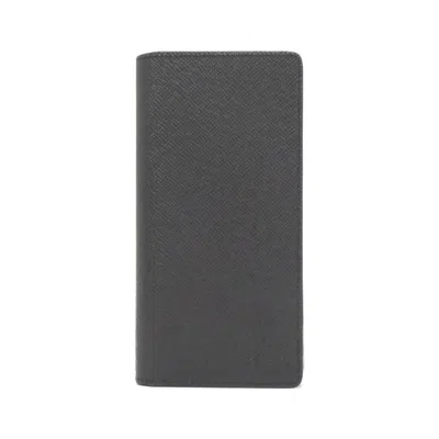 Pre-owned Louis Vuitton Black Leather Long Wallet (bi-fold) ()