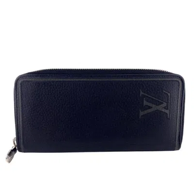 Pre-owned Louis Vuitton Black Leather Long Wallet (bi-fold) ()