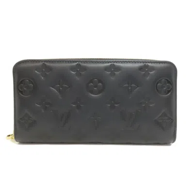 Pre-owned Louis Vuitton Black Leather Long Wallet (bi-fold) ()