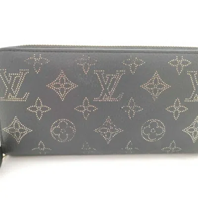 Pre-owned Louis Vuitton Black Leather Long Wallet (bi-fold) ()