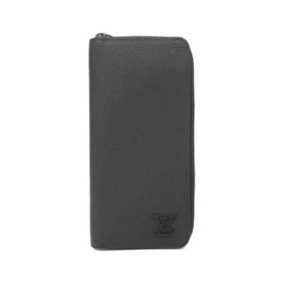 Pre-owned Louis Vuitton Black Leather Long Wallet (bi-fold) ()