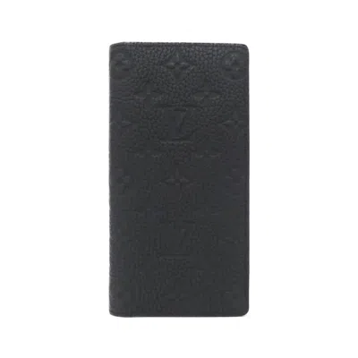 Pre-owned Louis Vuitton Black Leather Long Wallet (bi-fold) ()