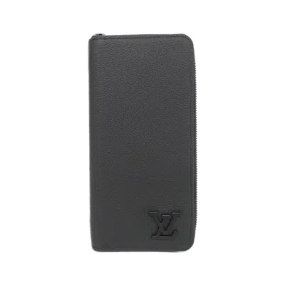 Pre-owned Louis Vuitton Black Leather Long Wallet (bi-fold) ()
