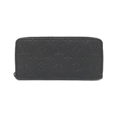 Pre-owned Louis Vuitton Black Leather Long Wallet (bi-fold) ()