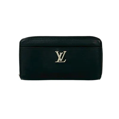 Pre-owned Louis Vuitton Black Leather Long Wallet (bi-fold) ()