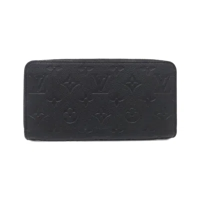 Pre-owned Louis Vuitton Black Leather Long Wallet (bi-fold) ()