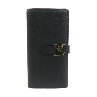 Pre-owned Louis Vuitton Black Leather Long Wallet (bi-fold) ()