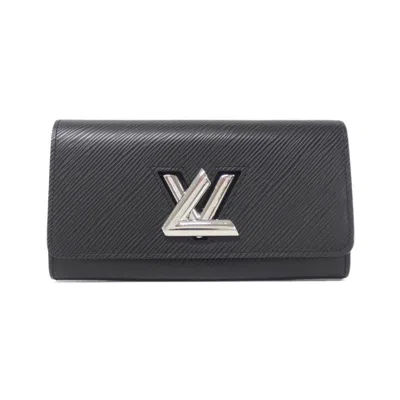 Pre-owned Louis Vuitton Black Leather Long Wallet (bi-fold) ()