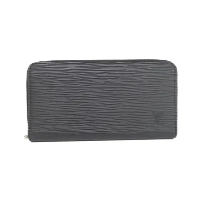 Pre-owned Louis Vuitton Black Leather Long Wallet (bi-fold) ()