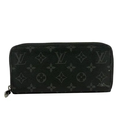Pre-owned Louis Vuitton Black Leather Long Wallet (bi-fold) ()
