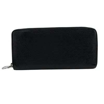 Pre-owned Louis Vuitton Black Leather Long Wallet (bi-fold) ()