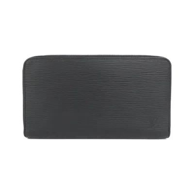 Pre-owned Louis Vuitton Black Leather Long Wallet (bi-fold) ()