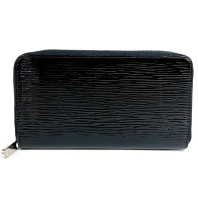 Pre-owned Louis Vuitton Black Leather Long Wallet (bi-fold) ()