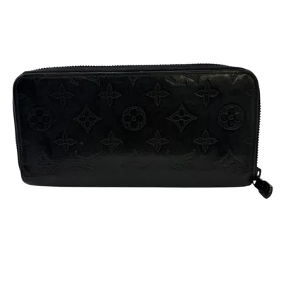 Pre-owned Louis Vuitton Black Leather Long Wallet (bi-fold) ()
