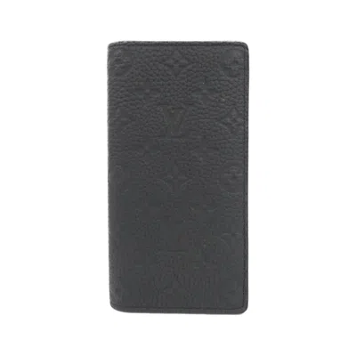 Pre-owned Louis Vuitton Black Leather Long Wallet (bi-fold) ()