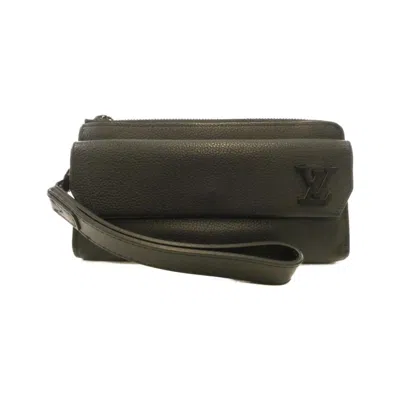 Pre-owned Louis Vuitton Black Leather Long Wallet (bi-fold) ()