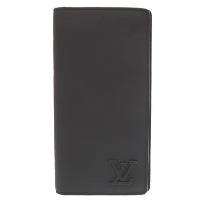 Pre-owned Louis Vuitton Black Leather Long Wallet (bi-fold) ()