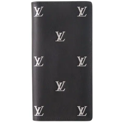 Pre-owned Louis Vuitton Black Leather Long Wallet (bi-fold) ()
