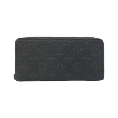 Pre-owned Louis Vuitton Black Leather Long Wallet (bi-fold) ()