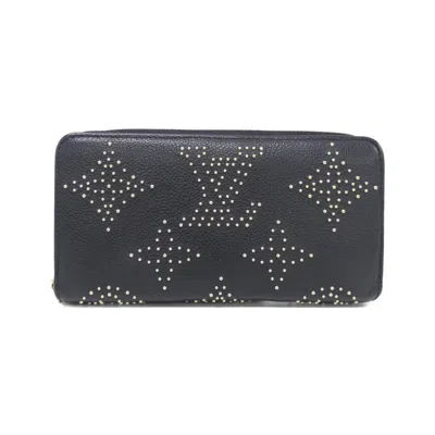 Pre-owned Louis Vuitton Black Leather Long Wallet (bi-fold) ()